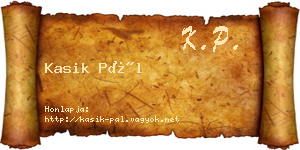 Kasik Pál névjegykártya